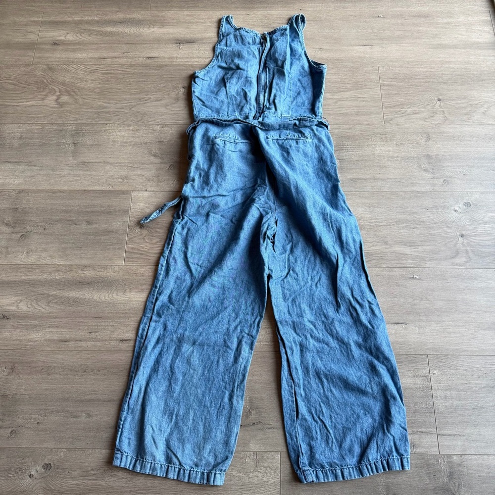Madewell 'Muralist' Crop Chambray Jumpsuit - size 2 - Picture 6 of 10